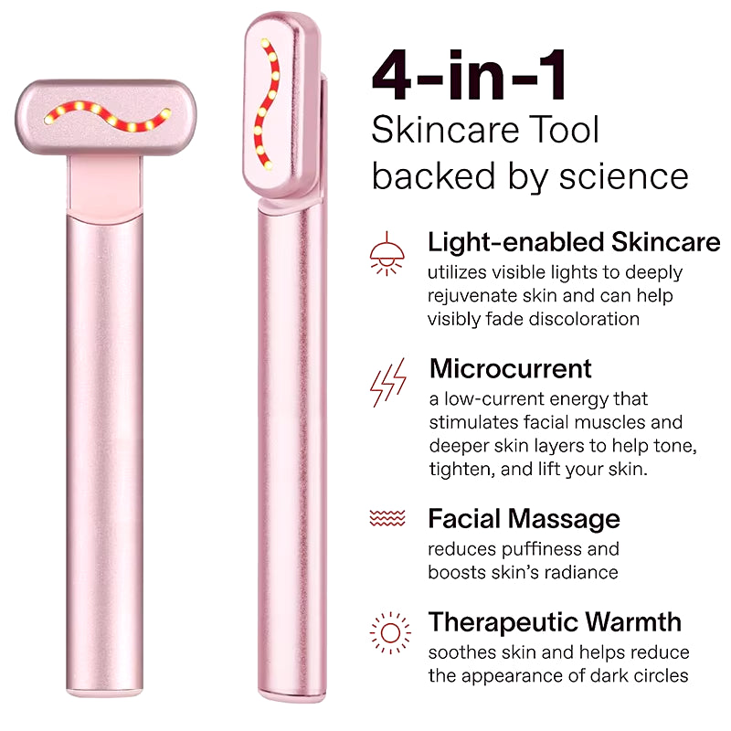 EMS Microcurrent Face Lifting Device Red Light Facial Wand Eye Neck Massager Skin Tightening anti Wrinkle Skin Care Beauty Tool