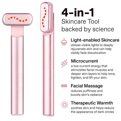 EMS Microcurrent Face Lifting Device Red Light Facial Wand Eye Neck Massager Skin Tightening anti Wrinkle Skin Care Beauty Tool